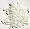 100 3x11mm Opaque White Glass Dagger Beads